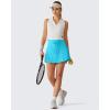 image:imageG4Free Drawstring Golf Skirts for Women  15 Athletic Curved Hem Tennis Skort Casual Skorts Inner Shorts with Ball PocketSky Blue