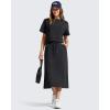 image:imageG4Free Smoofit ALine Midi Skirts for Women Modal Soft Drawstring Maxi Skirt Long Casual Fall with 2 PocketsBlack