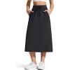 image:imageG4Free Smoofit ALine Midi Skirts for Women Modal Soft Drawstring Maxi Skirt Long Casual Fall with 2 PocketsBlack