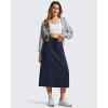 image:imageG4Free Smoofit ALine Midi Skirts for Women Modal Soft Drawstring Maxi Skirt Long Casual Fall with 2 PocketsDark Navy