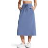 image:imageG4Free Smoofit ALine Midi Skirts for Women Modal Soft Drawstring Maxi Skirt Long Casual Fall with 2 PocketsDenim Blue