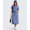 image:imageG4Free Smoofit ALine Midi Skirts for Women Modal Soft Drawstring Maxi Skirt Long Casual Fall with 2 PocketsDenim Blue