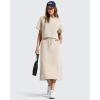 image:imageG4Free Smoofit ALine Midi Skirts for Women Modal Soft Drawstring Maxi Skirt Long Casual Fall with 2 PocketsLight Khaki