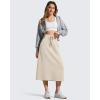 image:imageG4Free Smoofit ALine Midi Skirts for Women Modal Soft Drawstring Maxi Skirt Long Casual Fall with 2 PocketsLight Khaki