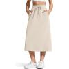 image:imageG4Free Smoofit ALine Midi Skirts for Women Modal Soft Drawstring Maxi Skirt Long Casual Fall with 2 PocketsLight Khaki