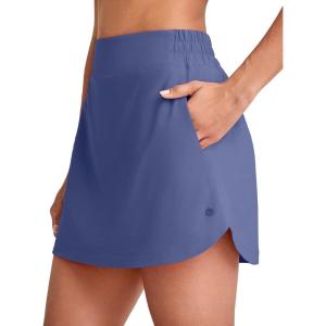 image:imageG4Free A Line Golf Skirts for Women 15 Elastic High Waisted Tennis Skorts Soft Casual Athletic Inner Shorts 4 PocketsDusky Purple