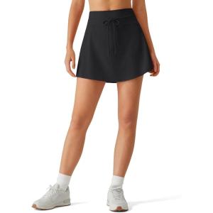 image:imageG4Free Drawstring Golf Skirts for Women  15 Athletic Curved Hem Tennis Skort Casual Skorts Inner Shorts with Ball PocketBlack