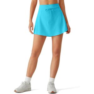 image:imageG4Free Drawstring Golf Skirts for Women  15 Athletic Curved Hem Tennis Skort Casual Skorts Inner Shorts with Ball PocketSky Blue