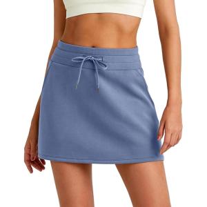 image:imageG4Free Smoofit Modal Soft Sweat Skirts for Women  ALine Drawstring Summer Casual Lounge Short Skirt with PocketsDenim Blue