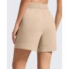 image:imageG4Free Strowen Athletic Running Shorts for Women 4  Elastic Waist Lightweight Quick Dry for Workout Gym with PocketsLight Khaki