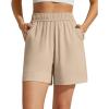 image:imageG4Free Strowen Athletic Running Shorts for Women 4  Elastic Waist Lightweight Quick Dry for Workout Gym with PocketsLight Khaki