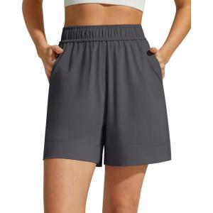 image:imageG4Free Strowen Athletic Running Shorts for Women 4  Elastic Waist Lightweight Quick Dry for Workout Gym with PocketsDark Gray