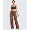 image:imageG4Free Chillwhisp Lightweight Flowy Wide Leg Pants Women Elastic Waist Palazzo Pants Summer Beach VacationCoffee Brown