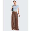 image:imageG4Free Chillwhisp Lightweight Flowy Wide Leg Pants Women Elastic Waist Palazzo Pants Summer Beach VacationCoffee Brown