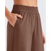 image:imageG4Free Chillwhisp Lightweight Flowy Wide Leg Pants Women Elastic Waist Palazzo Pants Summer Beach VacationCoffee Brown