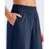 image:imageG4Free Chillwhisp Lightweight Flowy Wide Leg Pants Women Elastic Waist Palazzo Pants Summer Beach VacationDark Blue