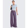 image:imageG4Free Chillwhisp Lightweight Flowy Wide Leg Pants Women Elastic Waist Palazzo Pants Summer Beach VacationGrape Purple