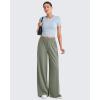 image:imageG4Free Chillwhisp Lightweight Flowy Wide Leg Pants Women Elastic Waist Palazzo Pants Summer Beach VacationGray Olive