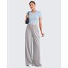 image:imageG4Free Chillwhisp Lightweight Flowy Wide Leg Pants Women Elastic Waist Palazzo Pants Summer Beach VacationGrey