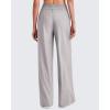 image:imageG4Free Chillwhisp Lightweight Flowy Wide Leg Pants Women Elastic Waist Palazzo Pants Summer Beach VacationGrey