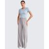 image:imageG4Free Chillwhisp Lightweight Flowy Wide Leg Pants Women Elastic Waist Palazzo Pants Summer Beach VacationGrey
