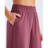image:imageG4Free Chillwhisp Lightweight Flowy Wide Leg Pants Women Elastic Waist Palazzo Pants Summer Beach VacationWine