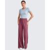image:imageG4Free Chillwhisp Lightweight Flowy Wide Leg Pants Women Elastic Waist Palazzo Pants Summer Beach VacationWine