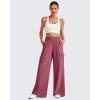 image:imageG4Free Chillwhisp Lightweight Wide Leg Cargo Pants Women Elastic Waist Flowy Palazzo Pants for Casual TravelBurgundy