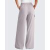 image:imageG4Free Chillwhisp Lightweight Wide Leg Cargo Pants Women Elastic Waist Flowy Palazzo Pants for Casual TravelChrim Gray