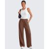 image:imageG4Free Chillwhisp Lightweight Wide Leg Pants Women Front Seam Elastic Waist Flowy Palazzo Pants SummerCoffee Brown