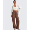 image:imageG4Free Chillwhisp Lightweight Wide Leg Pants Women Front Seam Elastic Waist Flowy Palazzo Pants SummerCoffee Brown