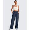 image:imageG4Free Chillwhisp Lightweight Wide Leg Pants Women Front Seam Elastic Waist Flowy Palazzo Pants SummerDark Blue