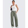 image:imageG4Free Chillwhisp Lightweight Wide Leg Pants Women Front Seam Elastic Waist Flowy Palazzo Pants SummerGray Olive