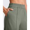 image:imageG4Free Chillwhisp Lightweight Wide Leg Pants Women Front Seam Elastic Waist Flowy Palazzo Pants SummerGray Olive