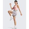 image:imageG4Free Chillwhisp Split Running Shorts for Women 3 Builtin Shorts for Athletic Workout GymChime GrayWhite