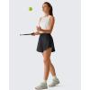 image:imageG4Free Chillwhisp Workout Shorts Women 25 A Line Elastic Waistband with Zipper Pockets for Running Casual SummerBlack