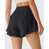 image:imageG4Free Chillwhisp Workout Shorts Women 25 A Line Elastic Waistband with Zipper Pockets for Running Casual SummerBlack