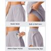 image:imageG4Free Chillwhisp Workout Shorts Women 25 A Line Elastic Waistband with Zipper Pockets for Running Casual SummerChime Gray