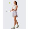image:imageG4Free Chillwhisp Workout Shorts Women 25 A Line Elastic Waistband with Zipper Pockets for Running Casual SummerChime Gray