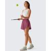 image:imageG4Free Chillwhisp Workout Shorts Women 25 A Line Elastic Waistband with Zipper Pockets for Running Casual SummerDark Burgundy