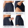 image:imageG4Free Chillwhisp Workout Shorts Women 25 A Line Elastic Waistband with Zipper Pockets for Running Casual SummerDark Navy