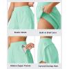 image:imageG4Free Chillwhisp Workout Shorts Women 25 A Line Elastic Waistband with Zipper Pockets for Running Casual SummerMint