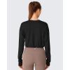 image:imageG4Free Lightbreeze Drawstring Hem Workout Tops Women  UPF 50 UV Shirts Long Sleeve Crop with Thumbholes Loose FitBlack