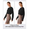 image:imageG4Free Lightbreeze Drawstring Hem Workout Tops Women  UPF 50 UV Shirts Long Sleeve Crop with Thumbholes Loose FitBlack