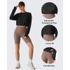 image:imageG4Free Lightbreeze Drawstring Hem Workout Tops Women  UPF 50 UV Shirts Long Sleeve Crop with Thumbholes Loose FitBlack