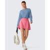 image:imageG4Free Lightbreeze Drawstring Hem Workout Tops Women  UPF 50 UV Shirts Long Sleeve Crop with Thumbholes Loose FitDusty Blue