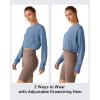 image:imageG4Free Lightbreeze Drawstring Hem Workout Tops Women  UPF 50 UV Shirts Long Sleeve Crop with Thumbholes Loose FitDusty Blue