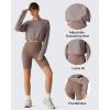 image:imageG4Free Lightbreeze Drawstring Hem Workout Tops Women  UPF 50 UV Shirts Long Sleeve Crop with Thumbholes Loose FitGray Lilac