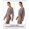 image:imageG4Free Lightbreeze Drawstring Hem Workout Tops Women  UPF 50 UV Shirts Long Sleeve Crop with Thumbholes Loose FitGray Lilac
