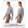 image:imageG4Free Lightbreeze Drawstring Hem Workout Tops Women  UPF 50 UV Shirts Long Sleeve Crop with Thumbholes Loose FitSilver Gray